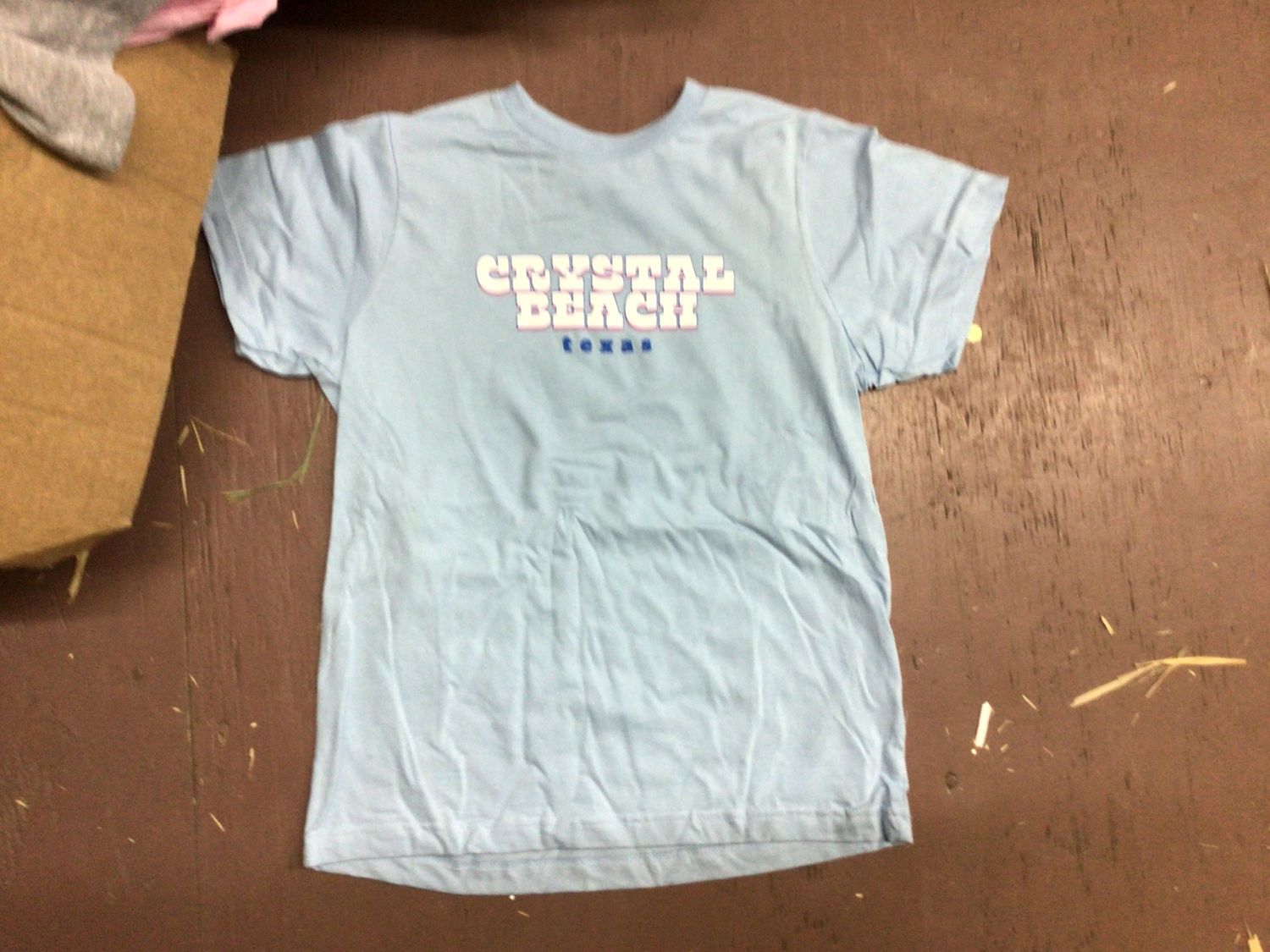 Youth Crystal Beach Tee Block Wavy Letter