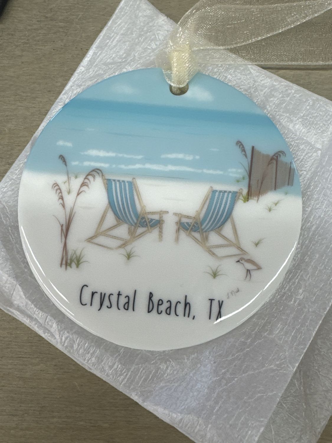 Beach chair, ceramic ornament