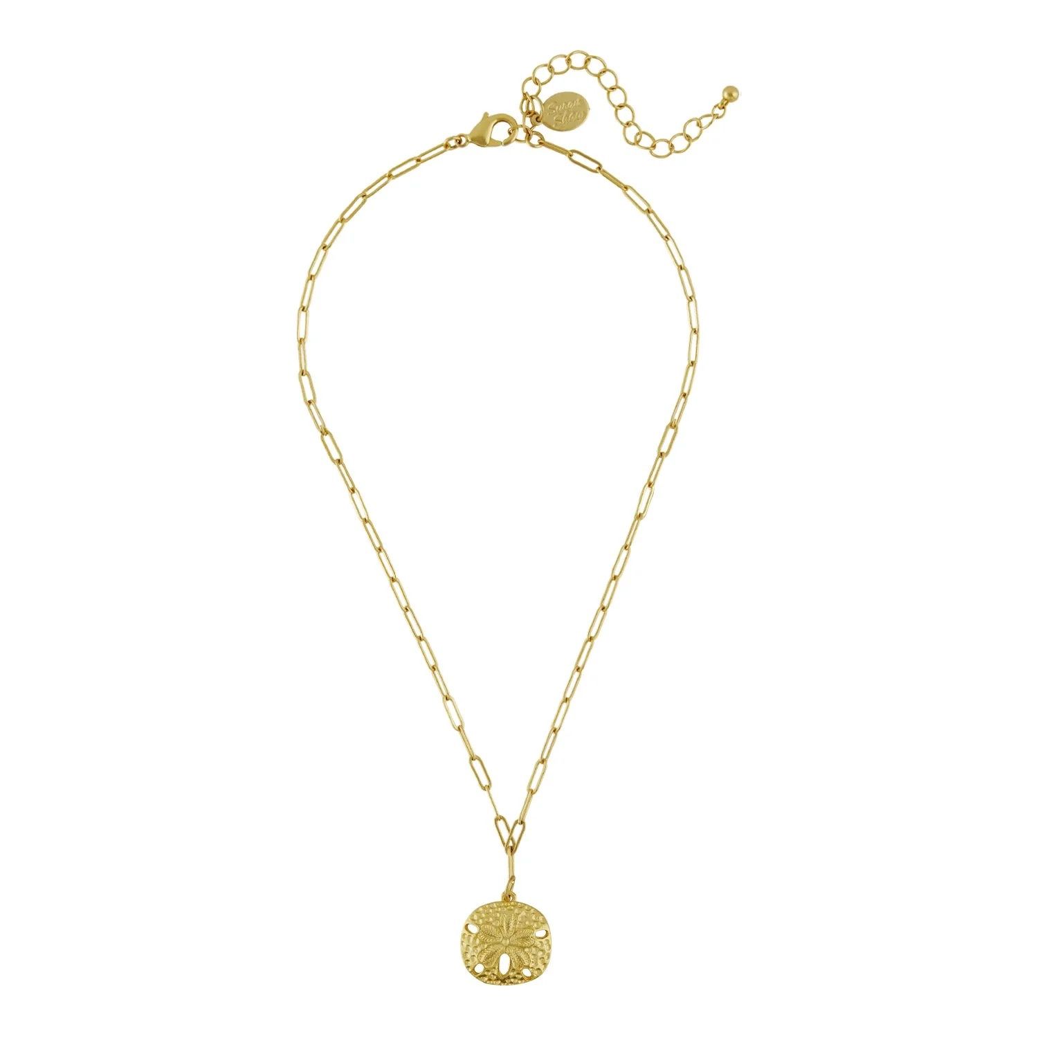 SUSAN SHAW SAND DOLLAR PAPERCLIP NECKLACE