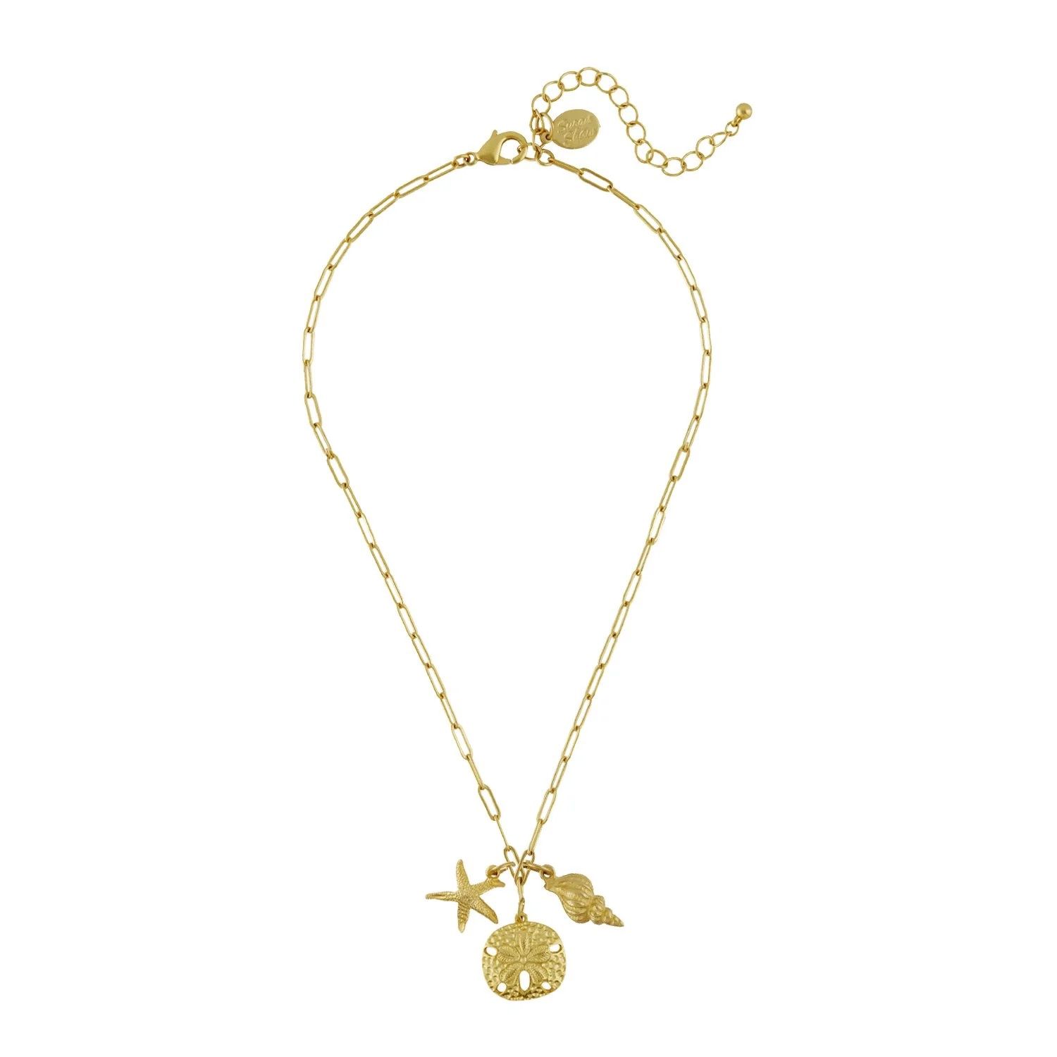 SUSAN SHAW LAND AND SEA PAPERCLIP NECKLACE