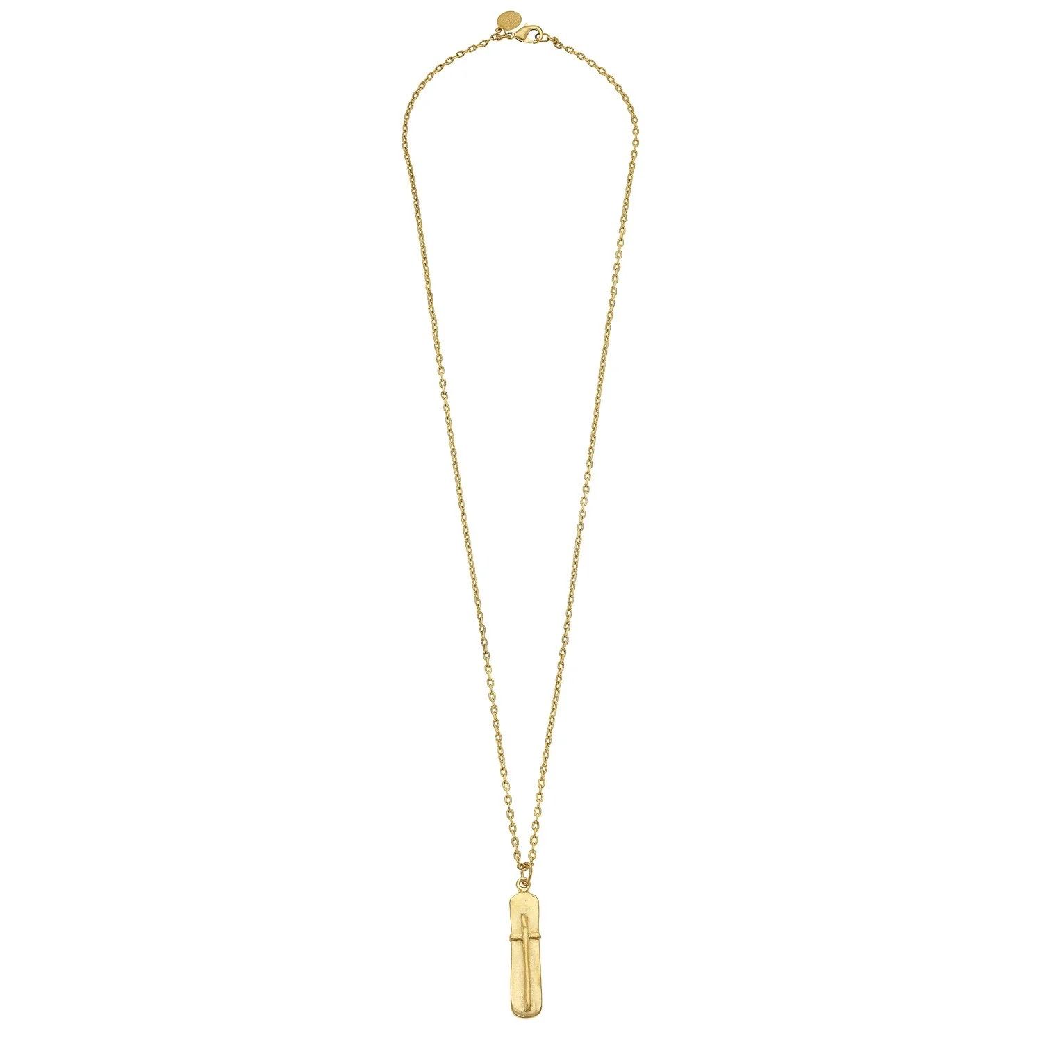 SUSAN SHAW BAR CROSS NECKLACE