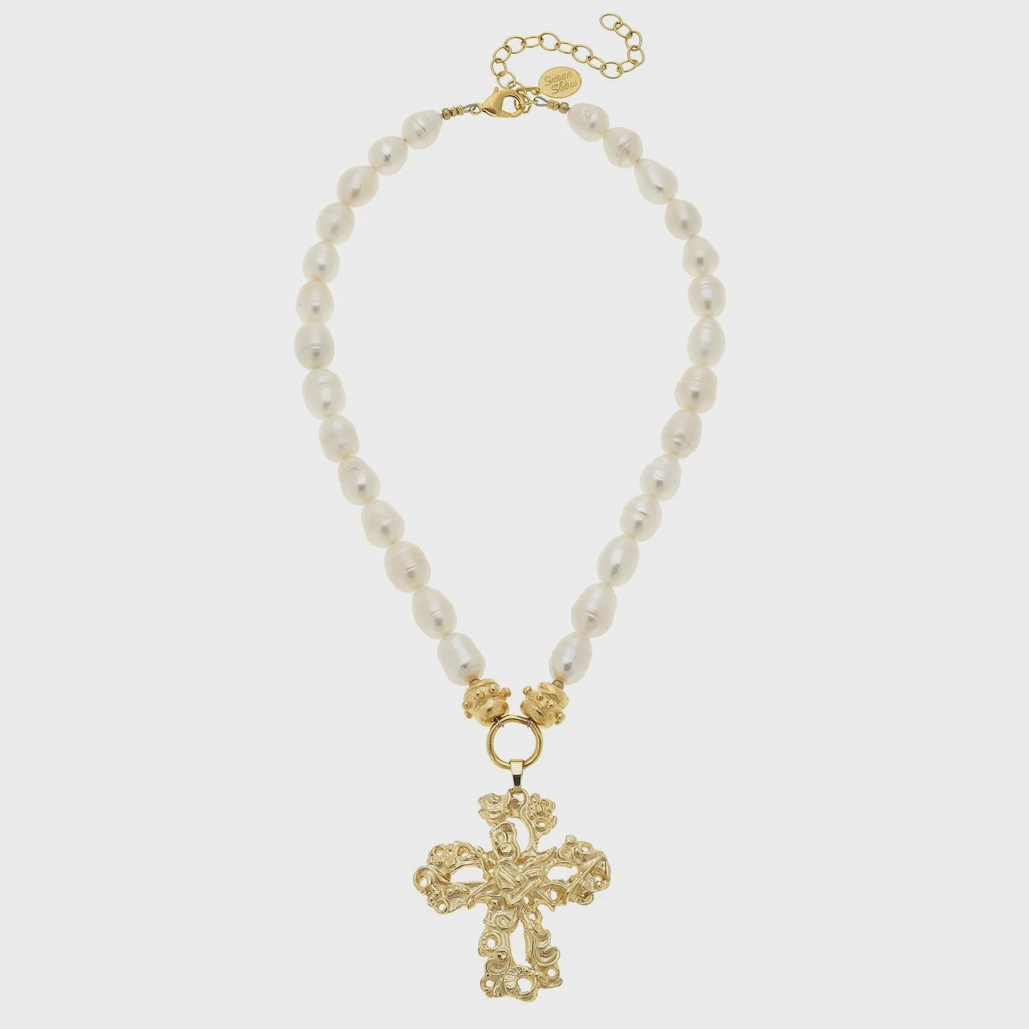 SUSAN SHAW BARCELONA CROSS NECKLACE