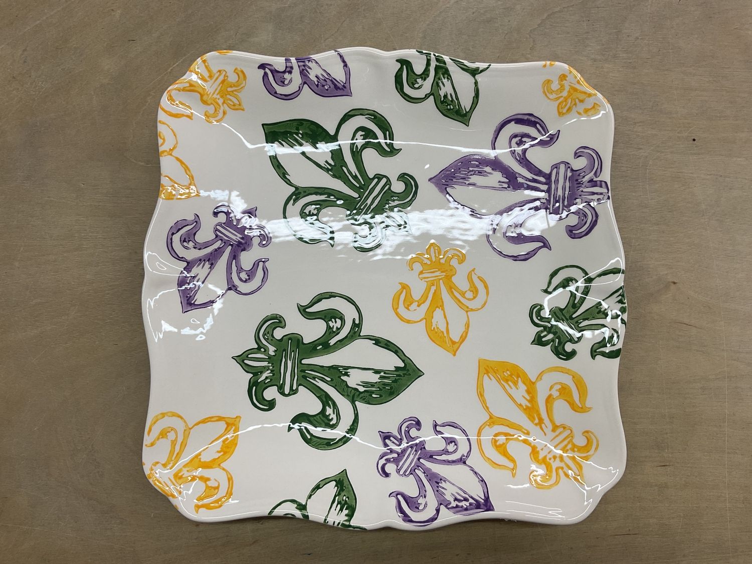 WATERCOLOR FEUR DE LIS PLATTER