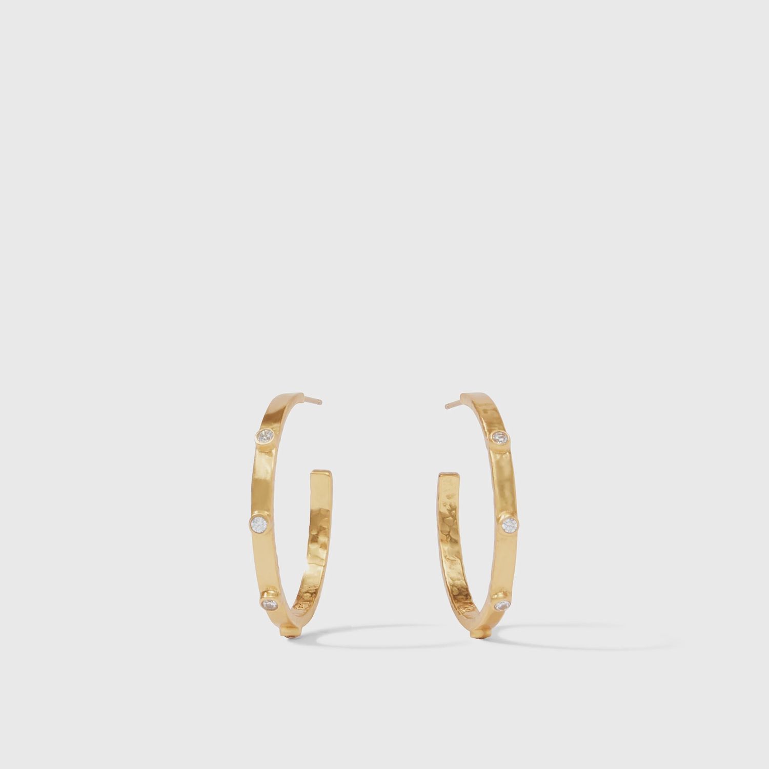 Julie Vos Crescent Stone Hoop-Cubic Zirconia Size XL