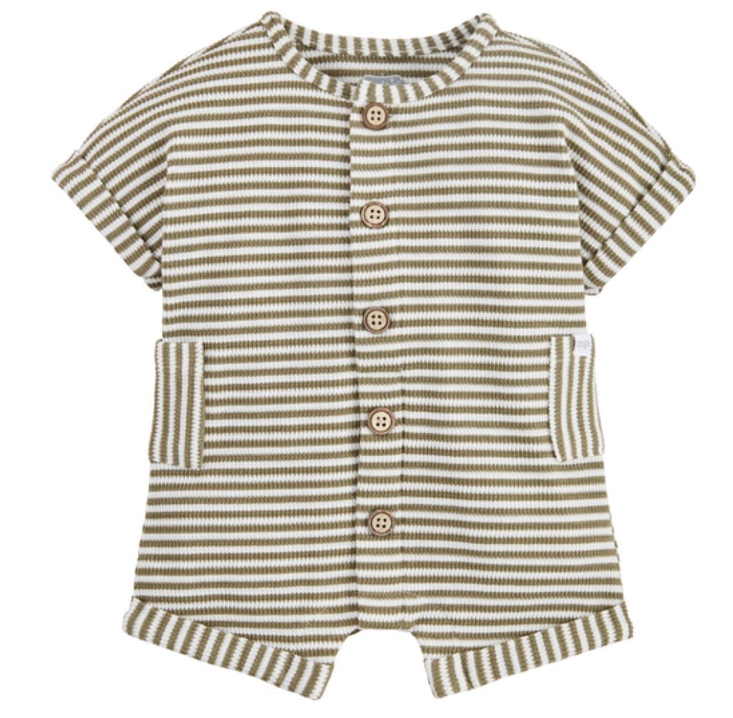 Mud Pie Green Stripe Baby Romper MP