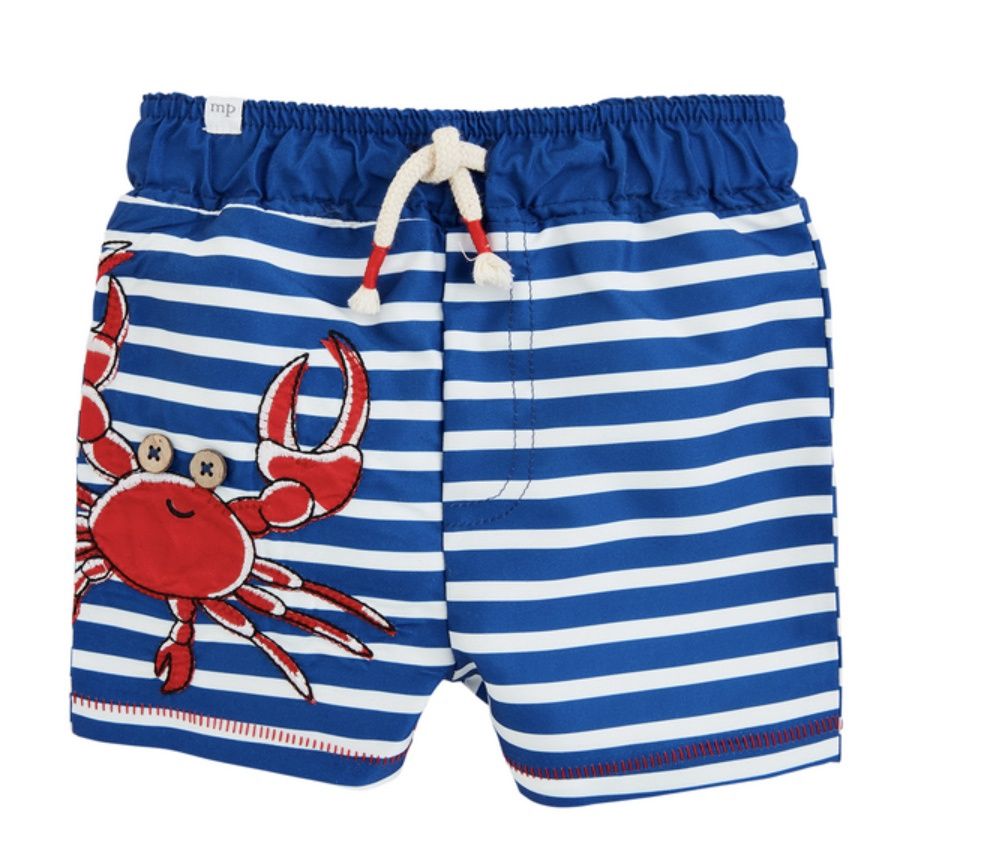 Mud Pie Boys&#39; Crab Applique Swim Trunks MP