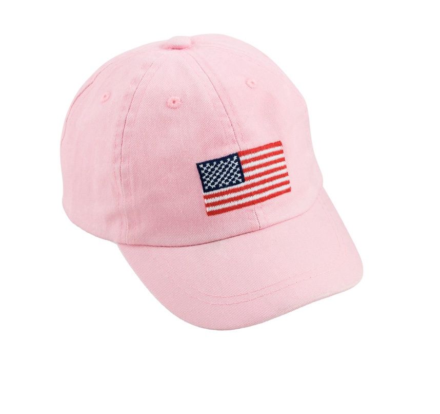 Mud Pie Pink Flag Embroidered Toddler Hat