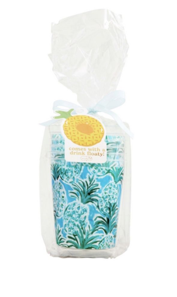 Mud Pie Pineapple Pool Floaty Party Cup Set (7 Cups)