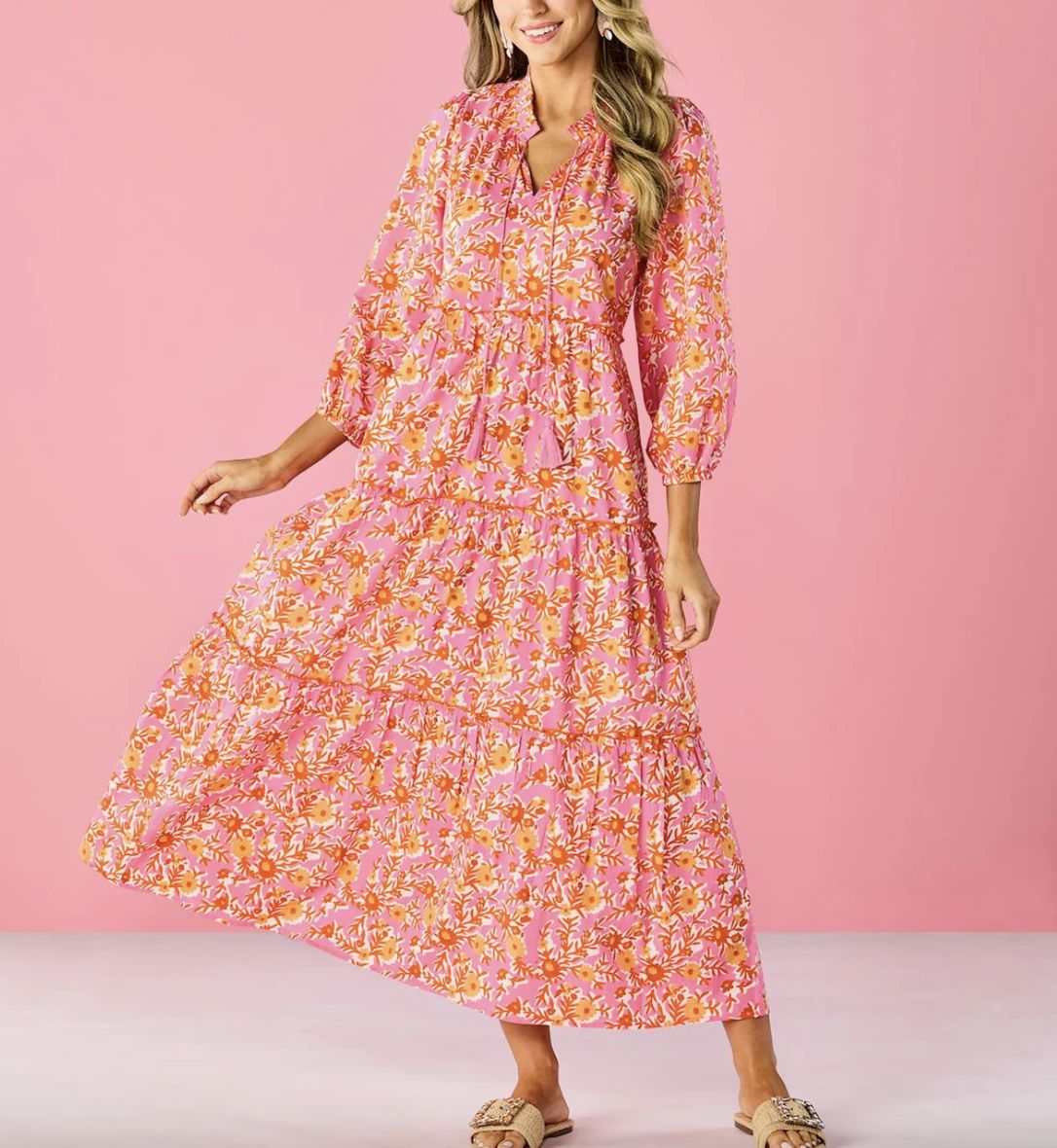 Mud Pie Farris Maxi Dress Pink
