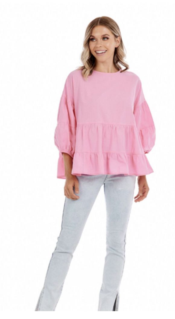 Mud Pie Stoney Flounce Top