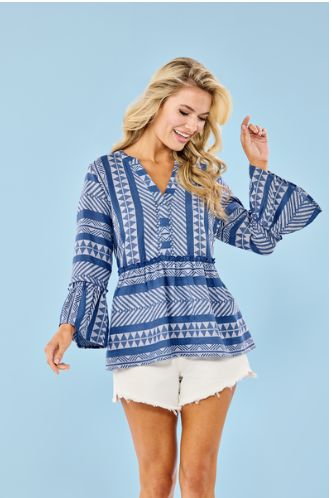 MUD PIE CALLAWAY JACQUARD TOP