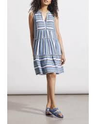 TRIBAL SLEEVELESS TIERED DRESS