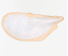 Oyster-Shaped Serving Plate, Ceramic, Neutrals