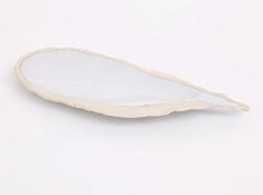 Oyster-Shaped Serving Plate, Ceramic Veutrals