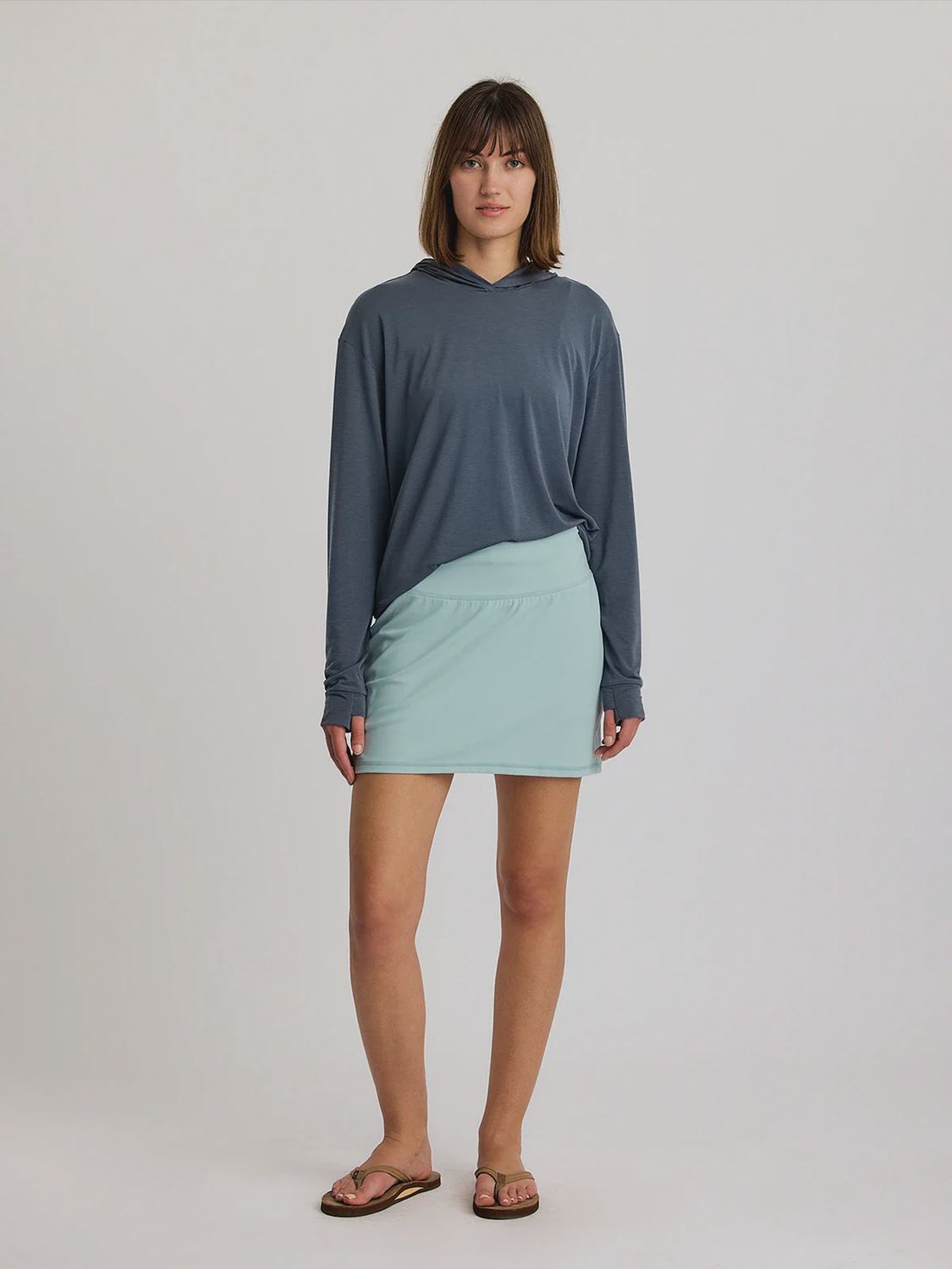 FREE FLY WOMEN’S ALL DAY SKORT, Color: OCEAN MIST, Size: XS