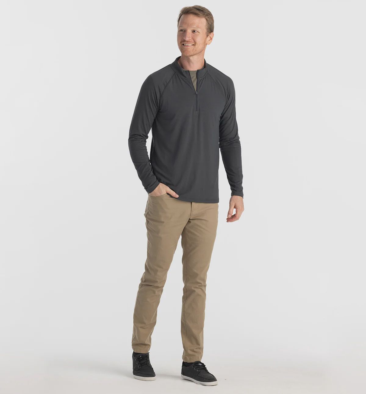 FREE FLY MEN&#39;S BAMBOO FLEX QUARTER ZIP