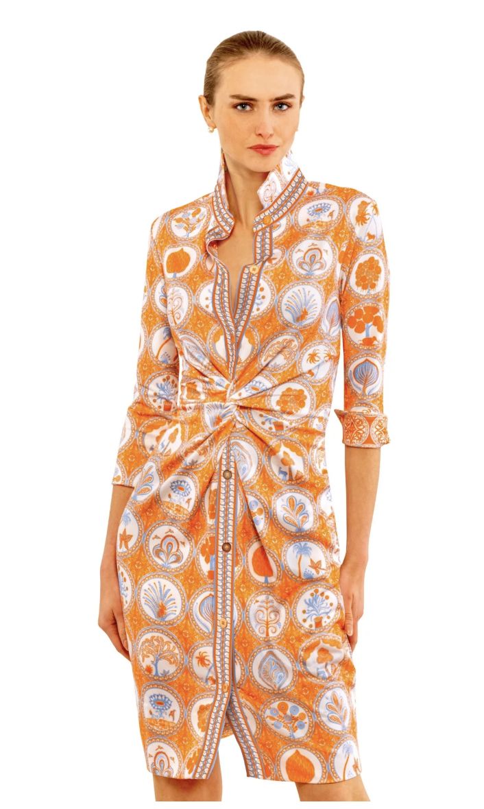 GRETCHEN SCOTT TWIST &amp; SHOUT DRESS CIRCLE OF LOVE ORANGE/PERI