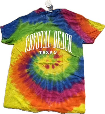 Crystal Beach Tie-Dye Tshirt Red Yellow Blue
