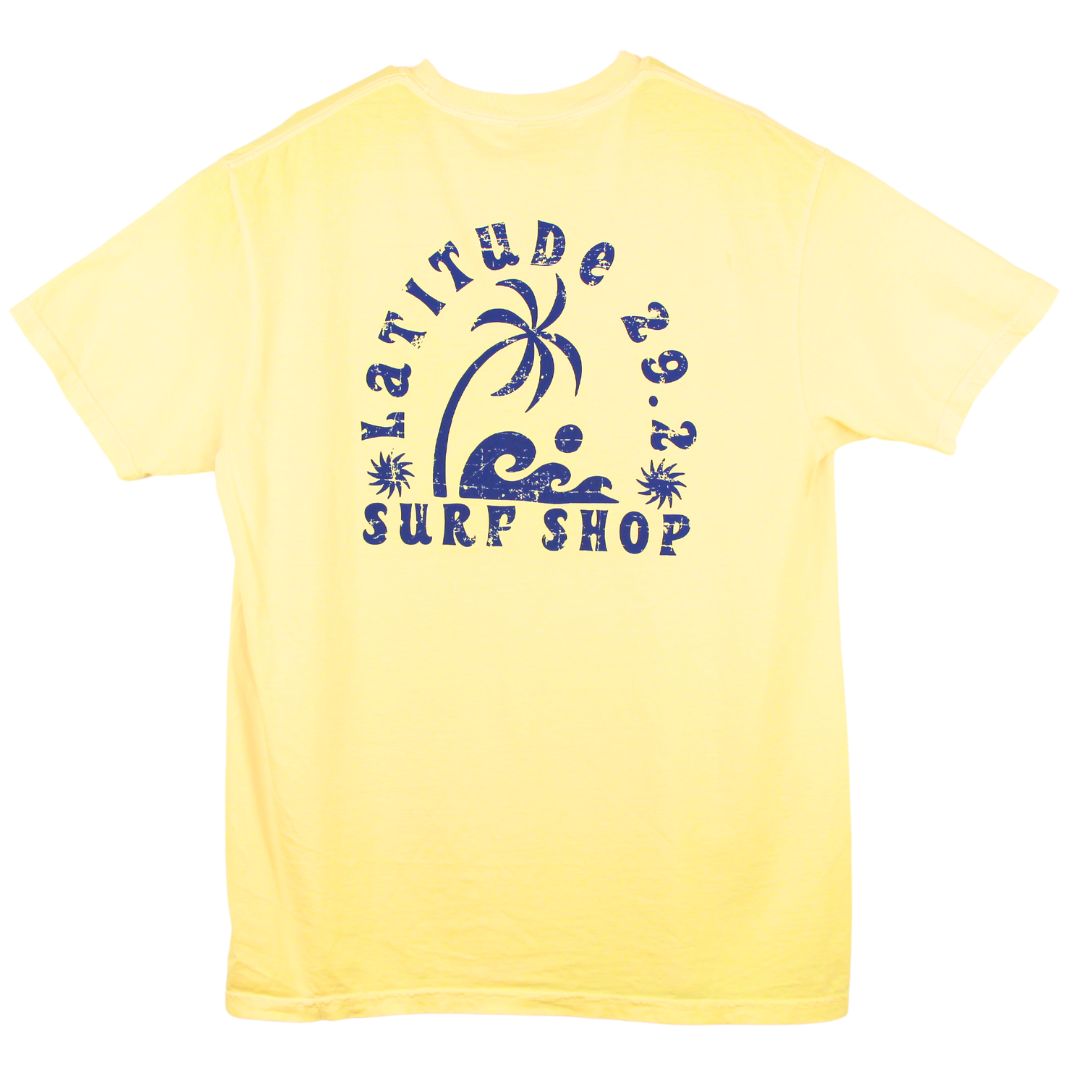 Paradise Beach Latitude 29.2 - Tee -Butter Yellow, Size: S
