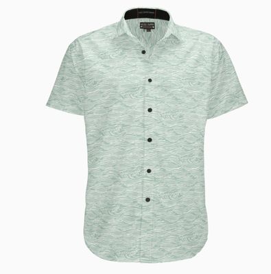 BAJA LLAMAS ROLL TIDES FERN GREEN 7-SEAS BUTTON UP