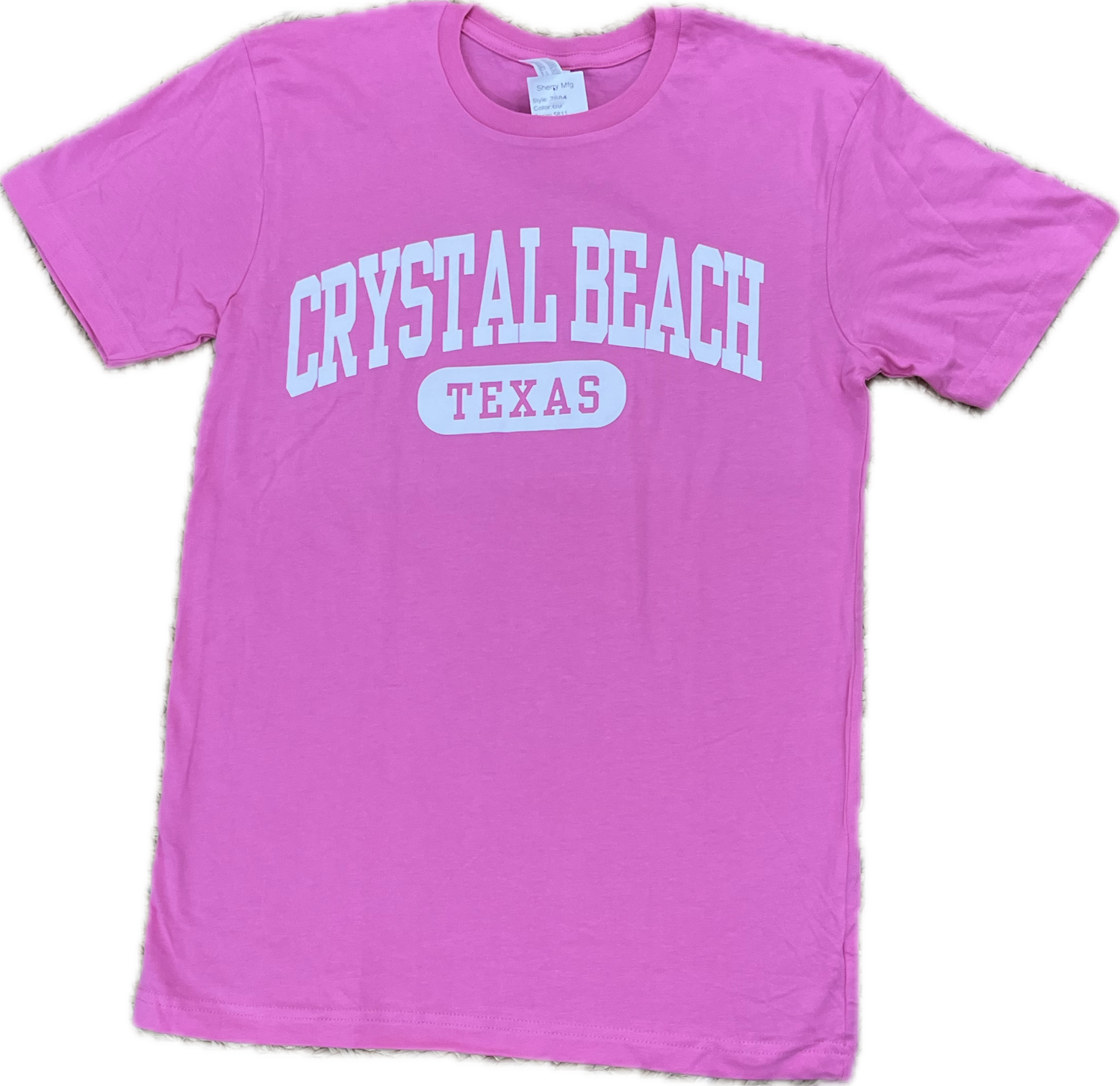 CRYSTAL BEACH TEXAS TSHIRT 7684, Color: Rasberry, Size: S