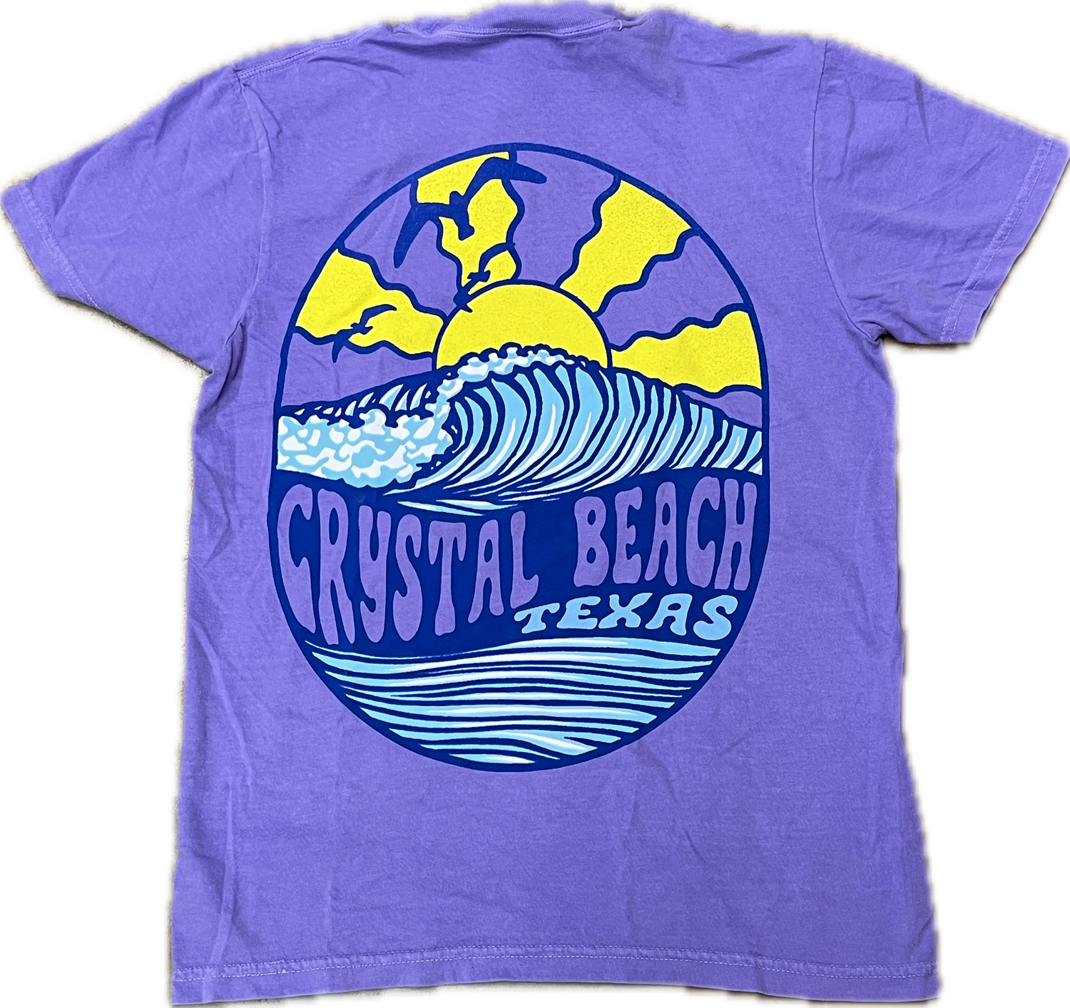 Wave Sun Crystal Beach Tee, Color: Violet, Size: S