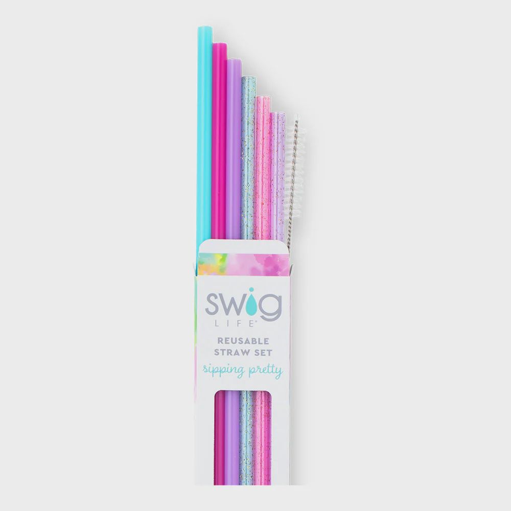 SWIG CLOUD NINE GLITTER REUSABLE STRAW SET