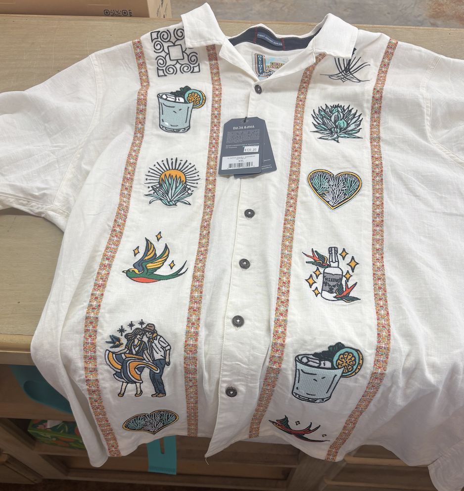 BAJA LLAMA EL SATIVO TEQUILA BUTTON UP SHIRT
