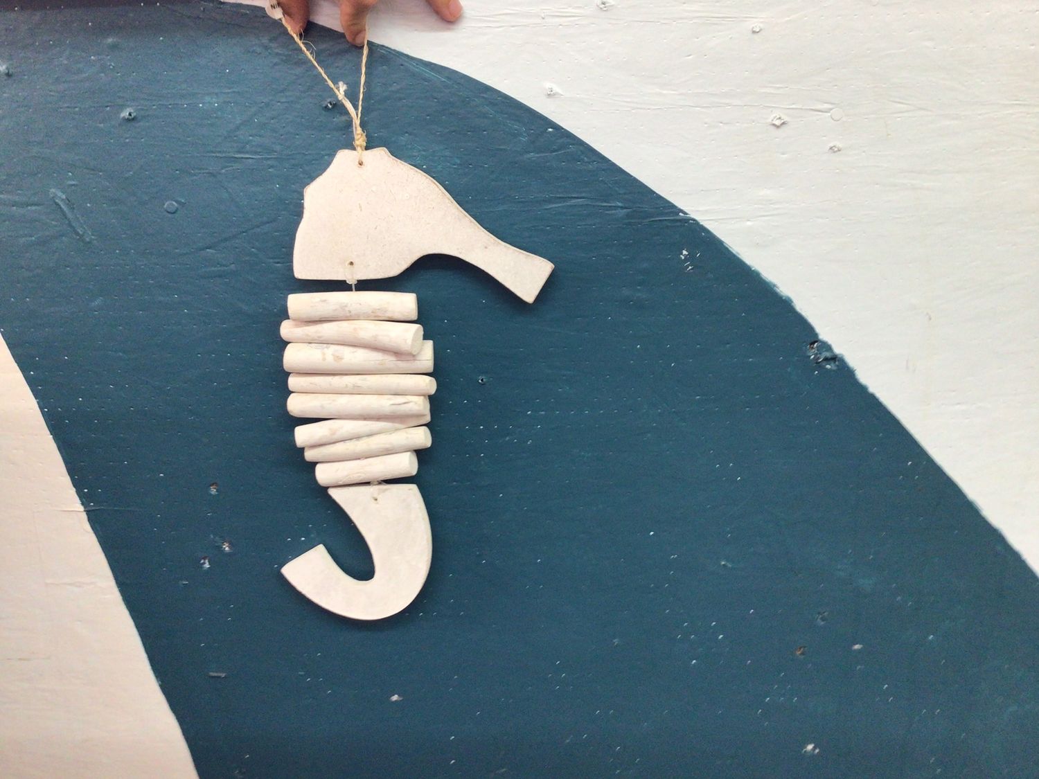 Wooden Seahorse Ceiling Decor