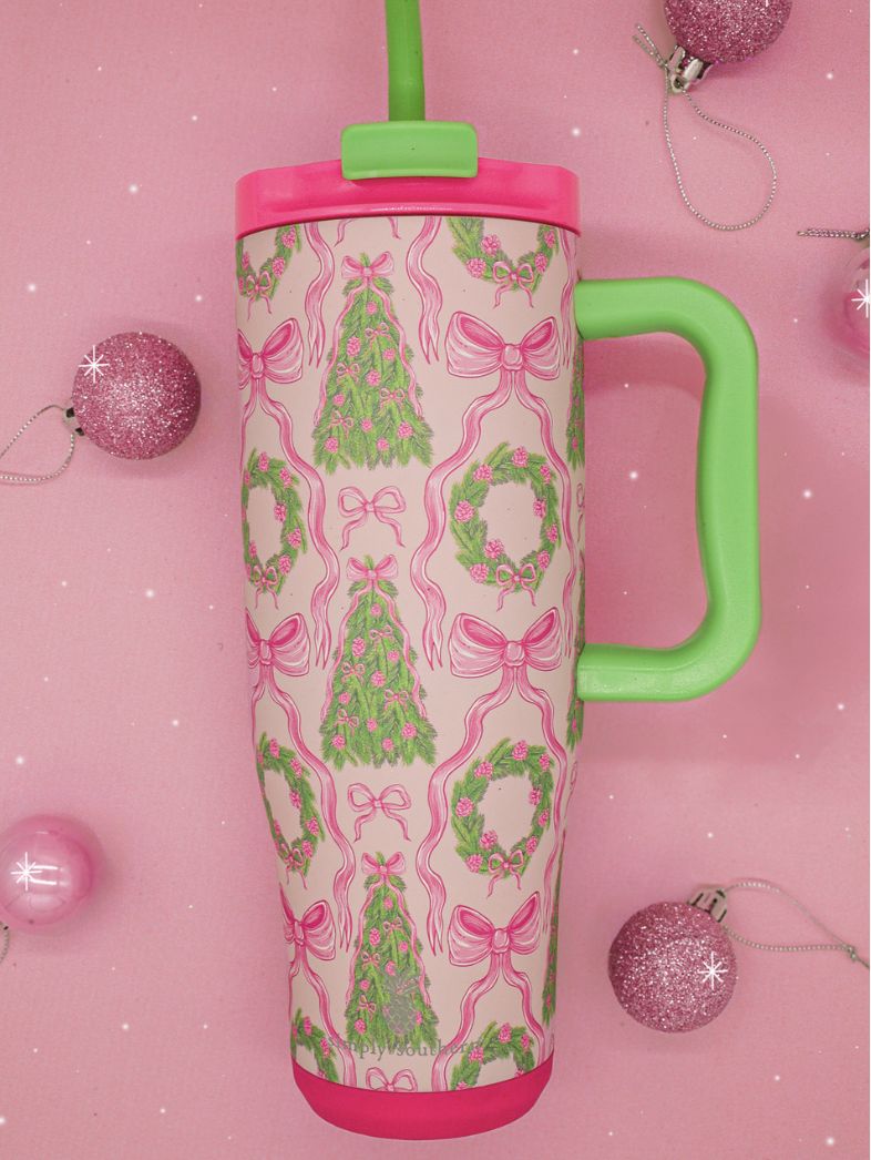 Simply Southern Holiday Tumbler 40 oz Cup With Straw