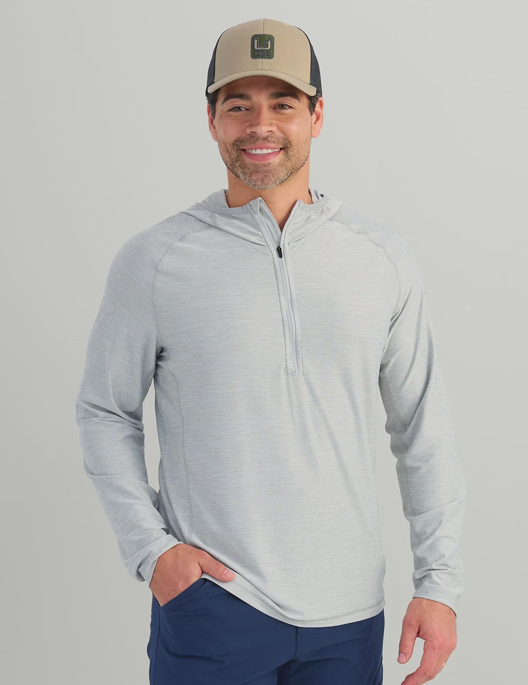 HUK ATOLL HALF ZIP HOODIE