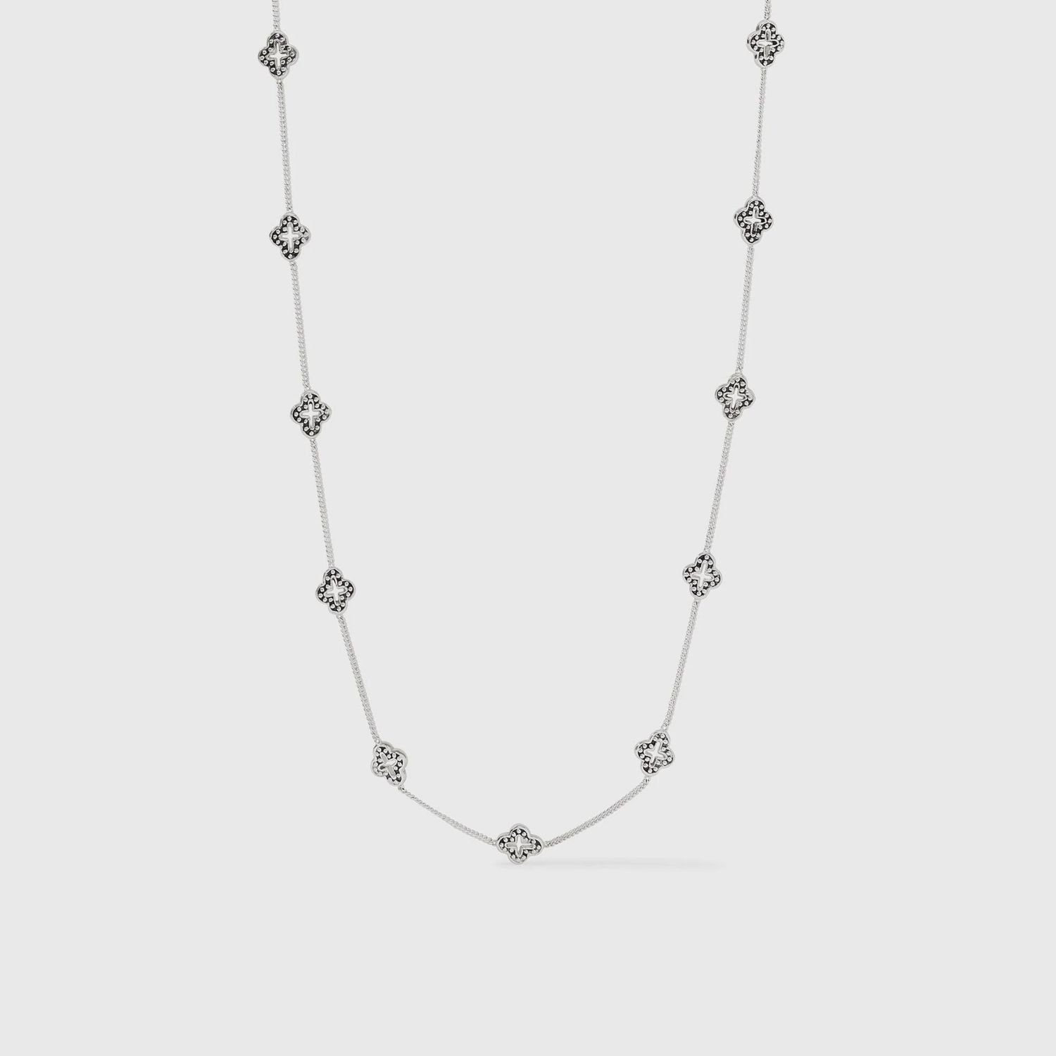 JULIE VOS FLORENTINE Demi Delicate Station Necklace Silver