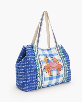 AMERICAN AND BEYOND CRAB IT BEADED TOTE