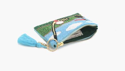 TEE IN STRIPES BEADED CROSSBODY