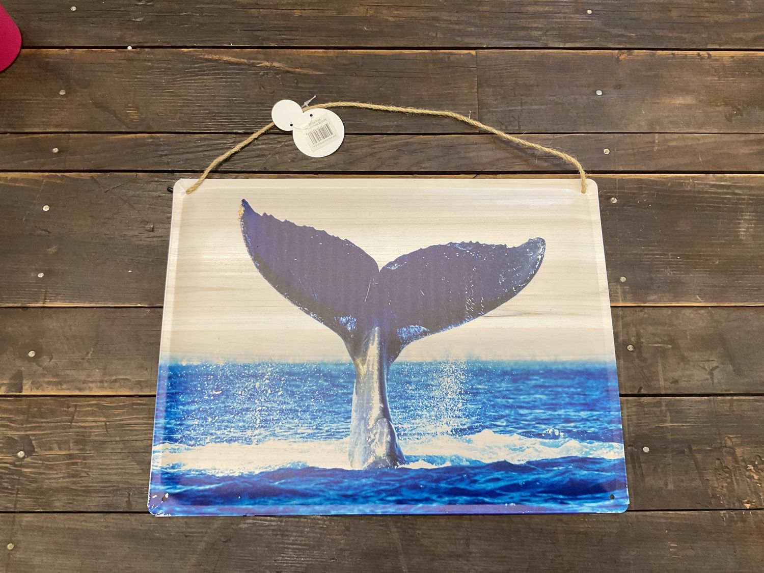 PICTURE: WHALE TAIL METAL SIGN