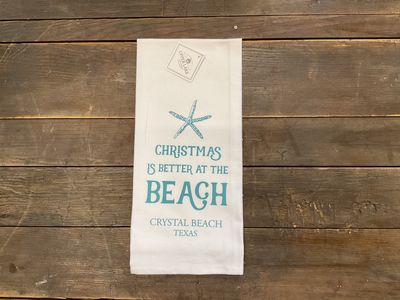 Crystal Beach Christmas Decorative Towel