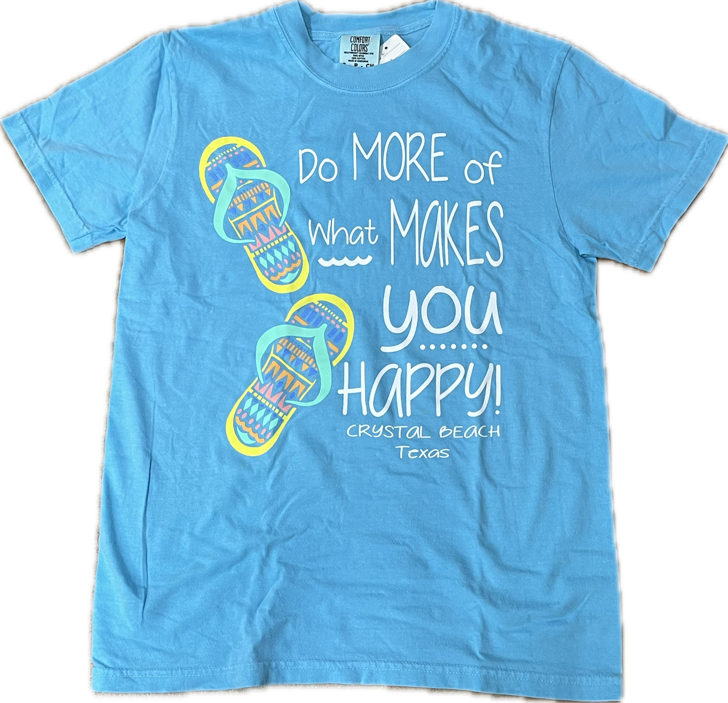 DO MORE OF WHAT MAKES YOU HAPPY, Color: Lagoon Blue, Size: S