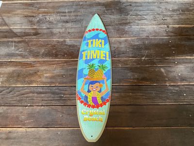 TIKI TIME! GIRL WITH PINAPPLE BOWL 26" SURF BOARD