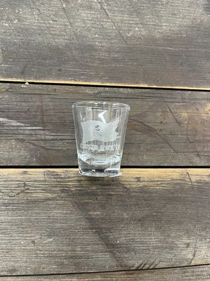 Shot Glass Etched Pirate Flag