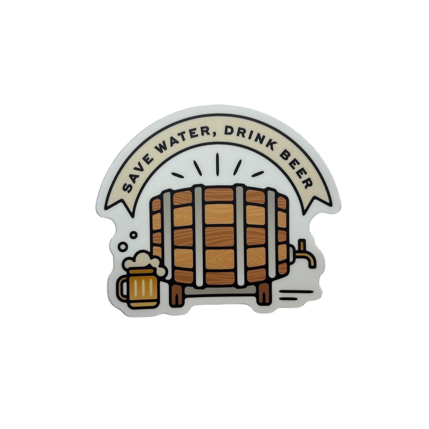 SAVE WATER DRINK BEER KEG | STICKER