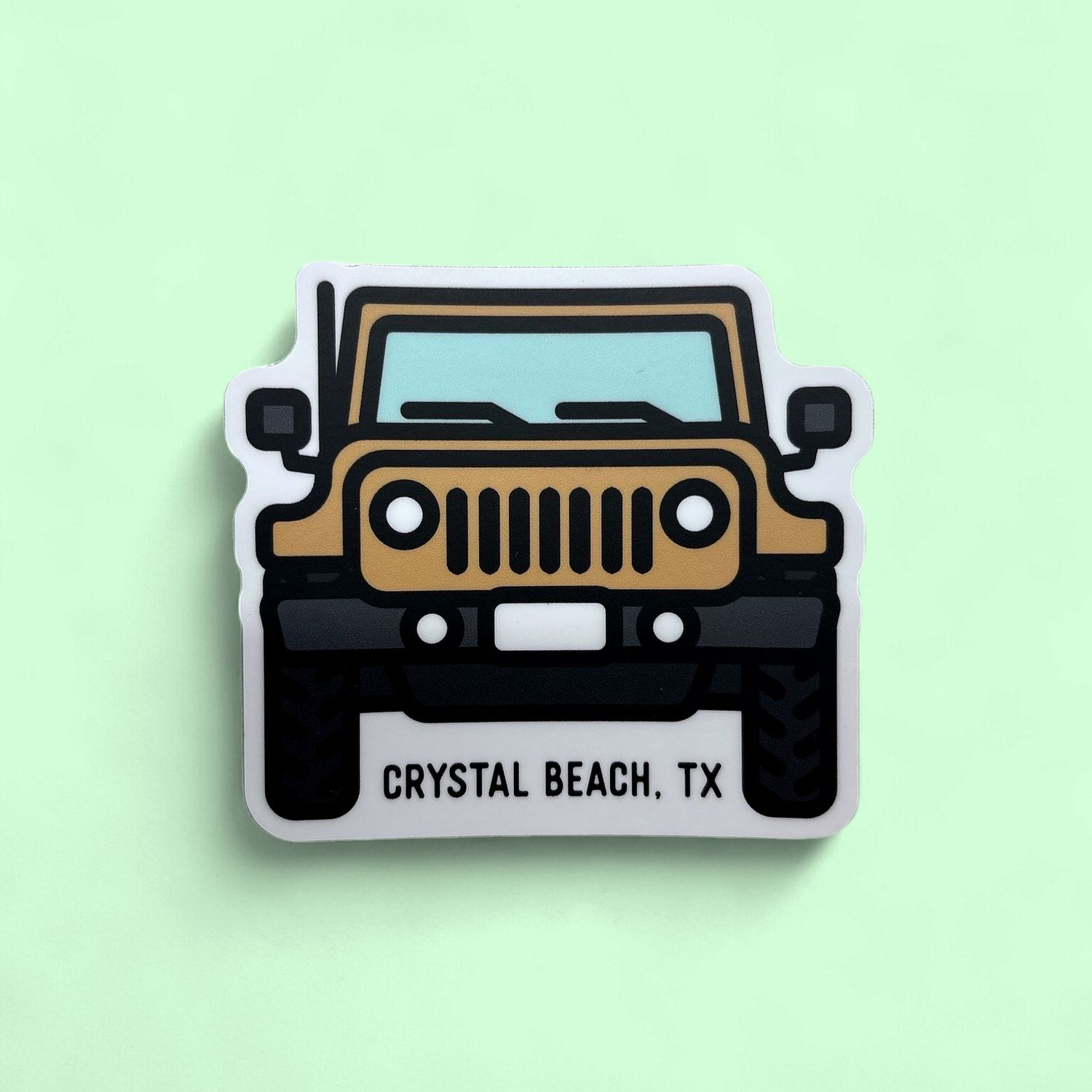 JEEP FRONT VIEW -  CRYSTAL BEACH, TX | STICKER
