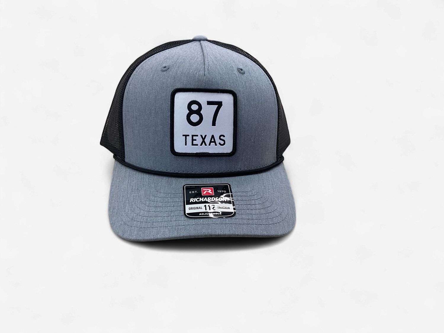 RICHARDSON 112 TX 87 SPLIT HEATHER GRAY BLACK W/ BLACK ROPE
