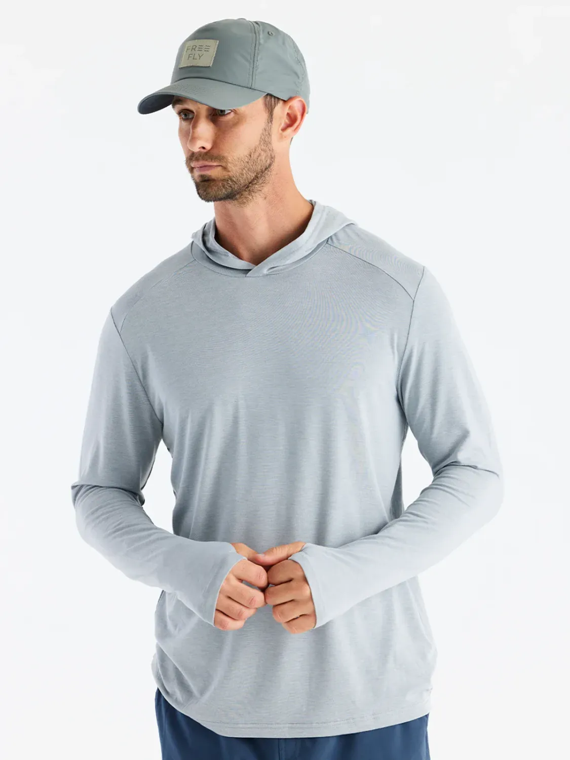 FREE FLY MEN’S BAMBOO SHADE HOODIE, Color: HEATHER ASPEN GREY, Size: S