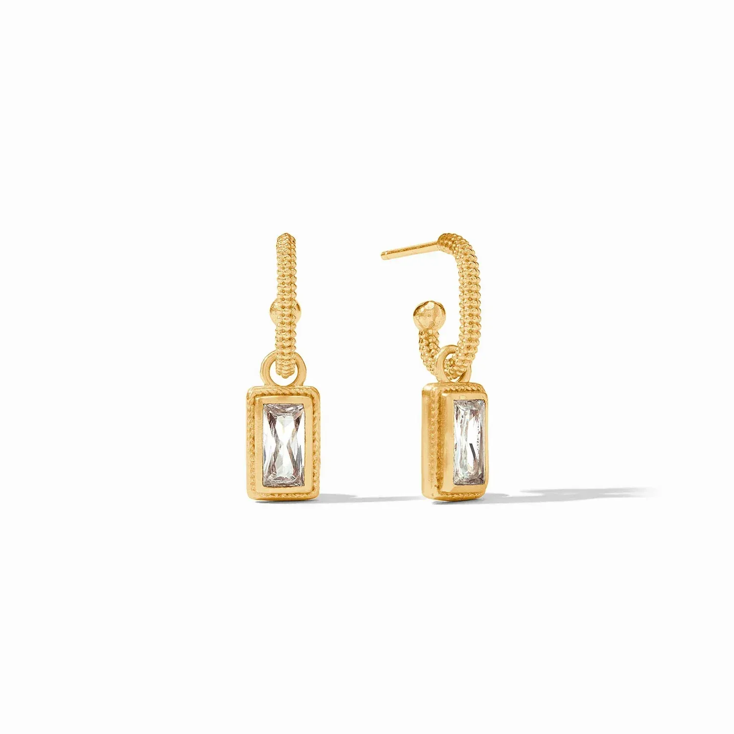 JULIE VOS BAGUETTE HOOP &amp; CHARM EARRING