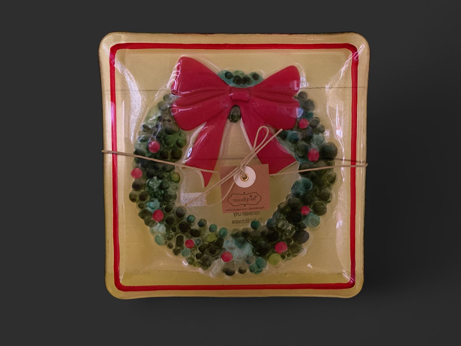 MUD PIE FUSED GLASS PLATE