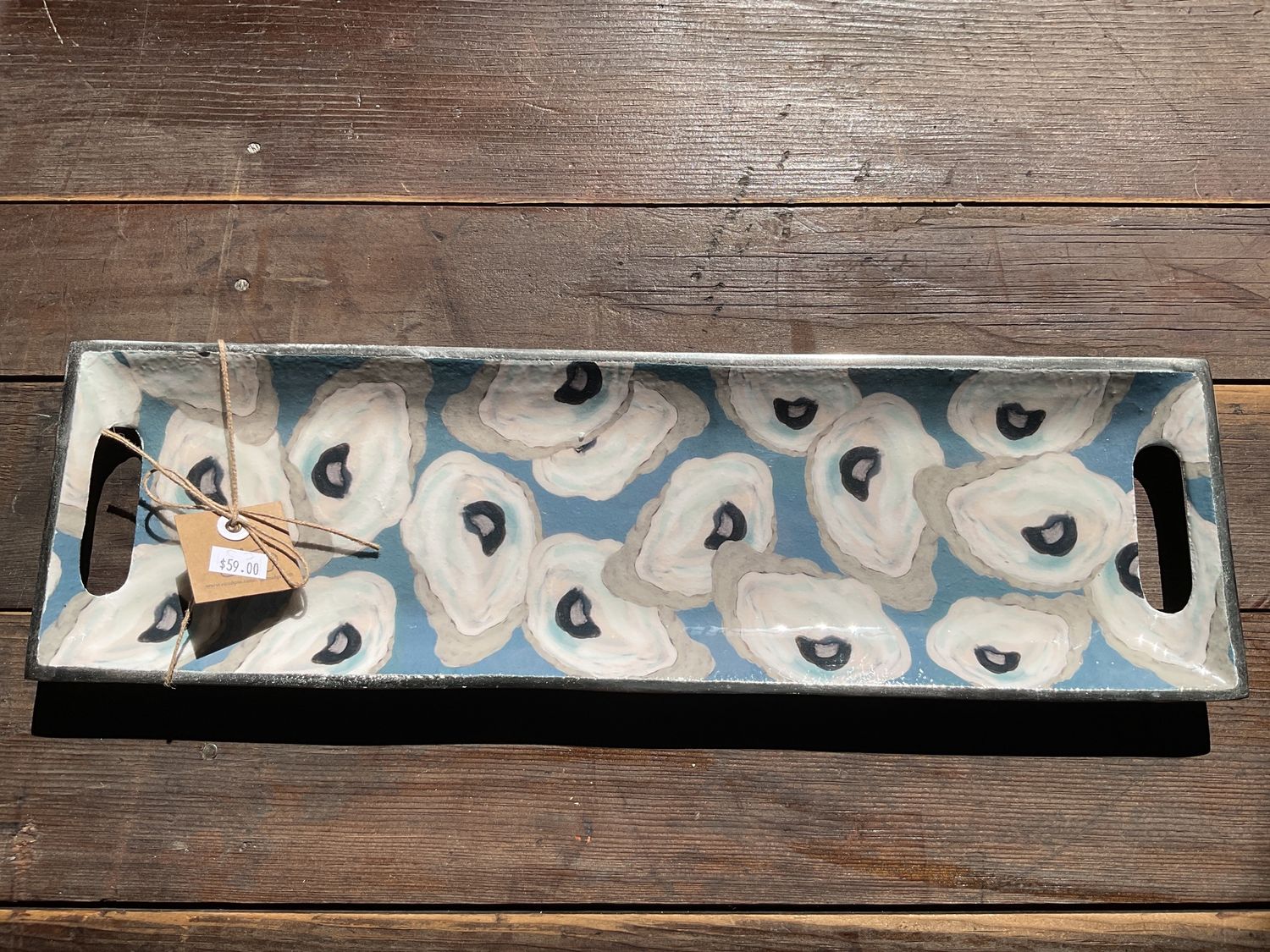 MUD PIE METAL ENAMEL OYSTER TRAY