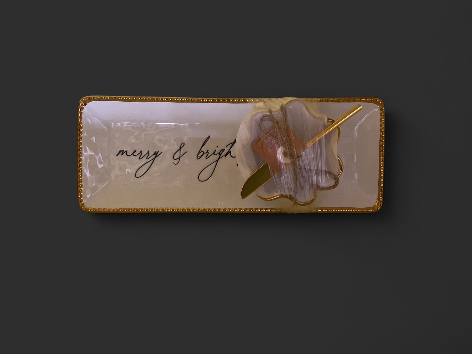 MUD PIE GOLD EDGE DIP TRAY