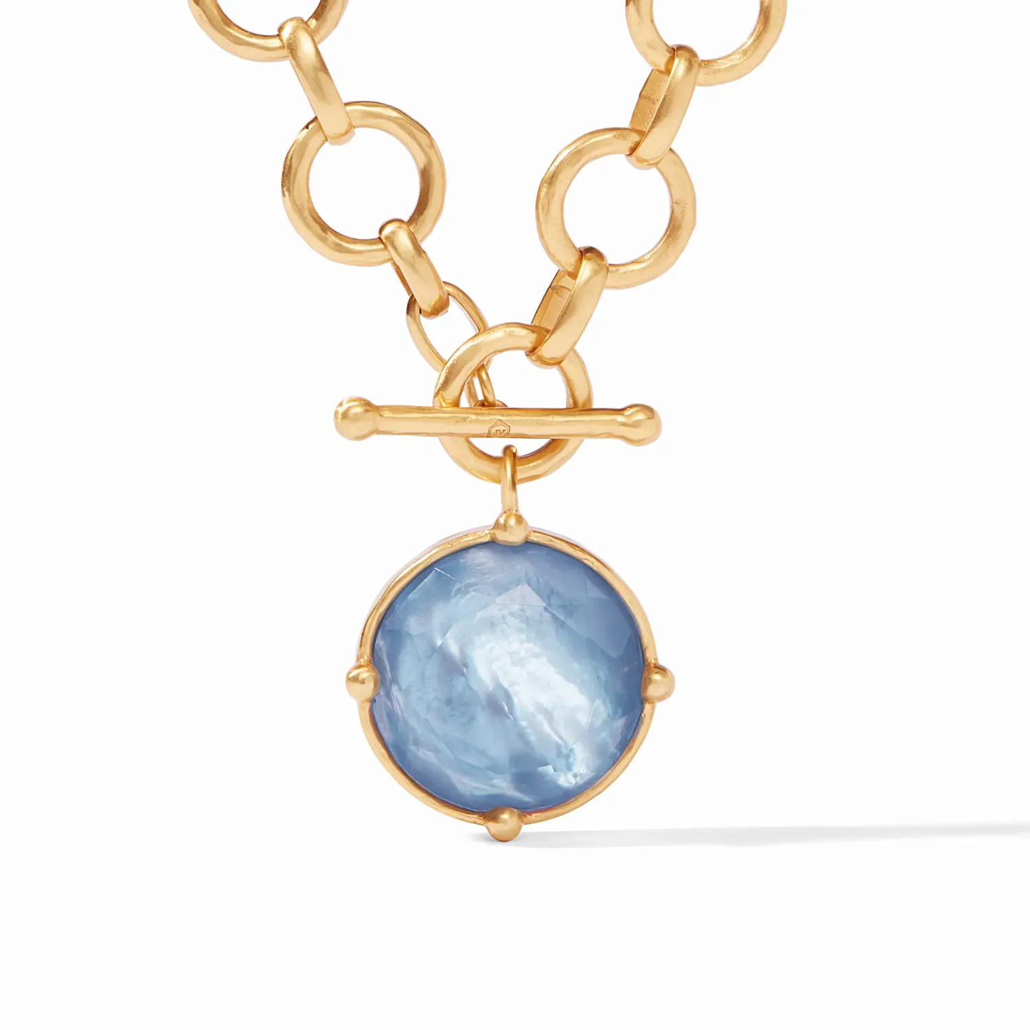 JULIE VOS HONEYBEE STATEMENT NECKLACE GOLD, Color: IRIDESCENT LONDON BLUE