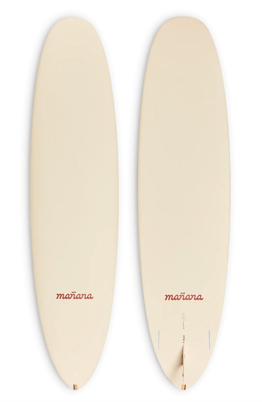 MANANA 7'2" WHITE DARNELLE SURFBOARD