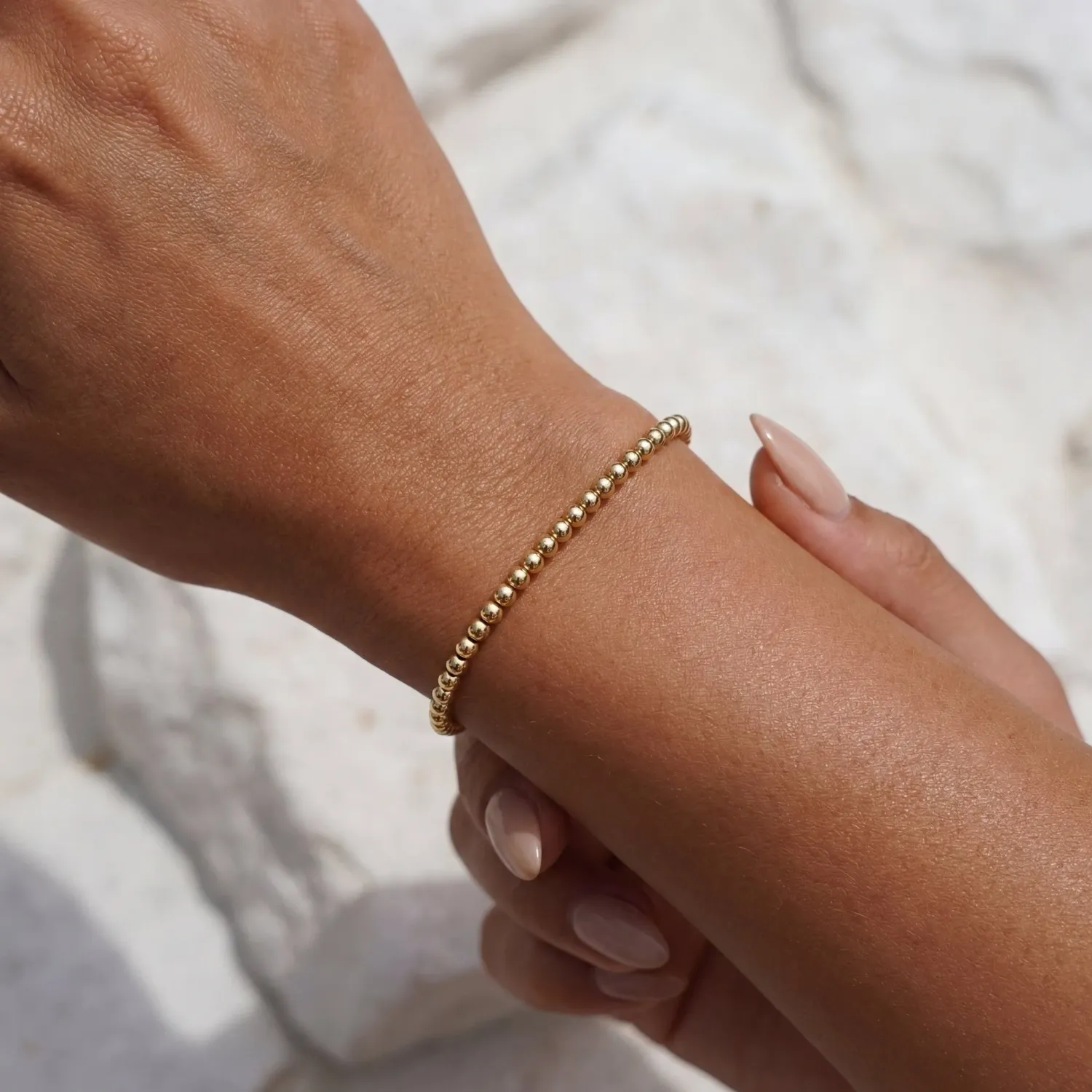 BARA BOHEME CLASSIC 3MM GOLD BEAD BRACELET